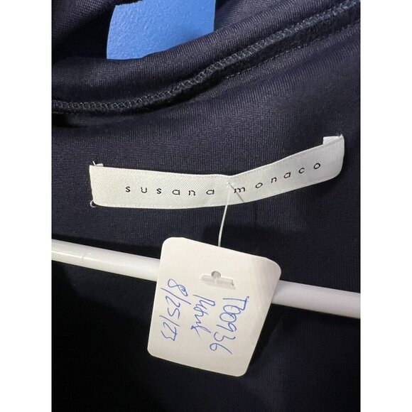 Susana monaco Asymmetrical navy Sleeveless Top key hole workattire professional - Picture 10 of 10